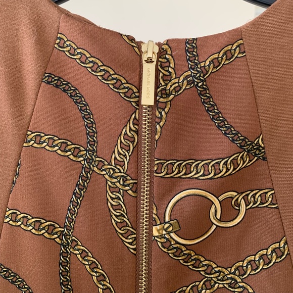 Michael Kors Gold Chain Print Dress, NWT Size 8 - Picture 4 of 8